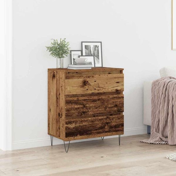 Vidaxl Credenza Con Cassetti In Legno Di Recupero 60 X 35 X 70 Cm Materiale A Base Di Legno-image