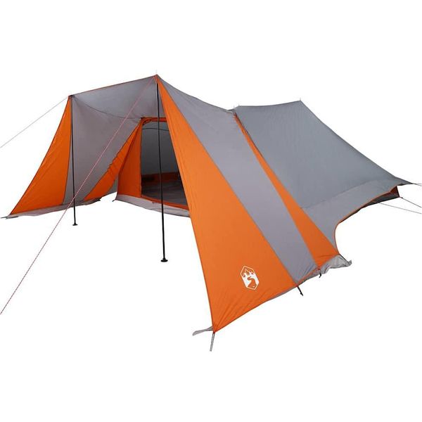 Vidaxl Tenda Familiare Con Tetto Grigio E Arancione 660 X 456 X 200 Cm-image