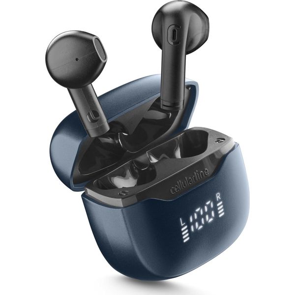 Cellularline Core Pro Auricolari Bluetooth Neri Con Display Led E Custodia Ricarica-image