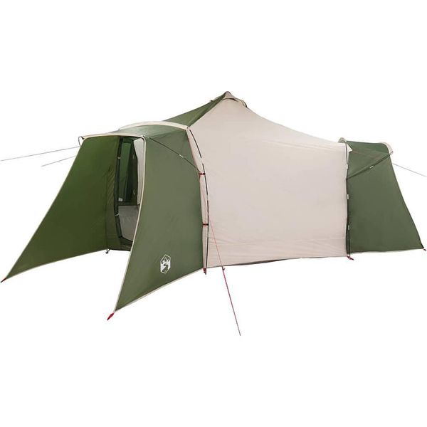 Vidaxl Tenda Tipi Con Tetto Verde E Beige 492 X 492 X 275 Cm Tessuto-image