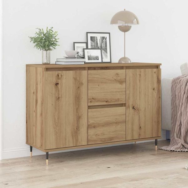 Maison Exclusive - Credenza In Rovere Artigianale 101,5 X 35 X 70 Cm Materiale Ligneo-image
