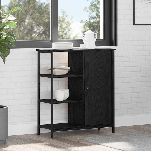 Maison Exclusive - Credenza Effetto Rovere Nero 70 X 30 X 80 Cm-image