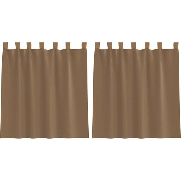 Vidaxl Tende In Voile Con Passanti 2 Pz. Marrone Chiaro 140X140 Cm-image