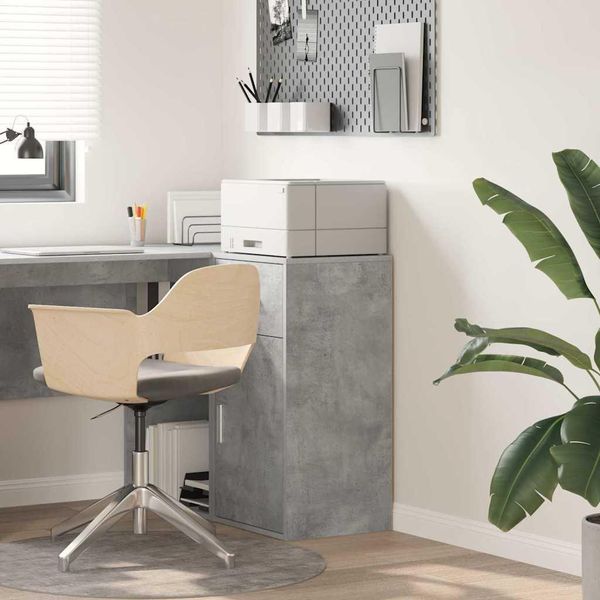 Vidaxl Credenza Grigio Cemento 38 X 34,5 X 75 Cm Materiale A Base Di Legno-image