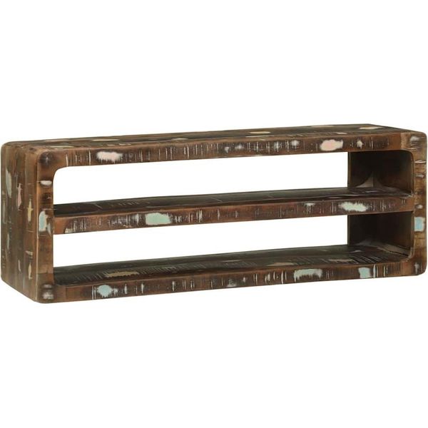 Vidaxl Mobile Tv Multicolore 100 X 32 X 36 Cm In Legno Massiccio Di Recupero-image