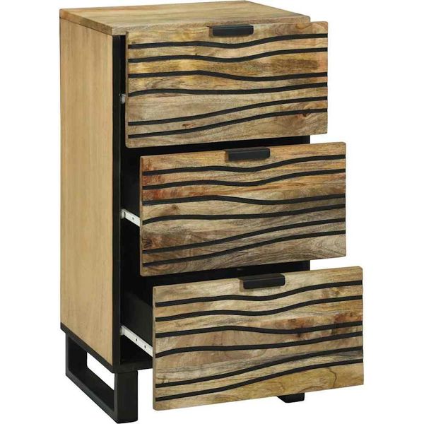 Vidaxl Credenza Marrone 40 X 33 X 75 Cm In Legno Massiccio Di Mango-image