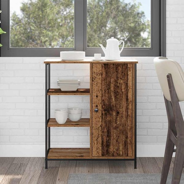 Vidaxl Credenza In Legno Vecchio 70 X 30 X 80 Cm Materiale A Base Di Legno-image