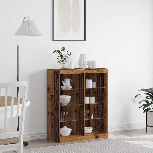 Maison Exclusive - Credenza Led Legno Antico 41 X 37 X 100 Cm Materiale Ligneo-image