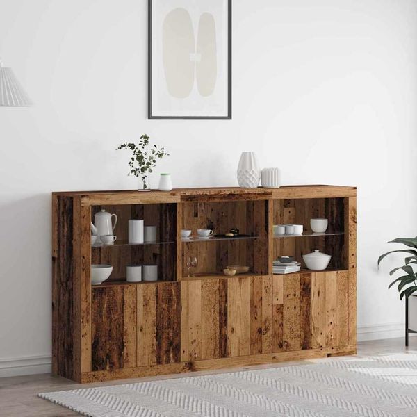 Maison Exclusive - Madia Led Legno Vecchio 181,5 X 37 X 100 Cm Legno Multistrato-image