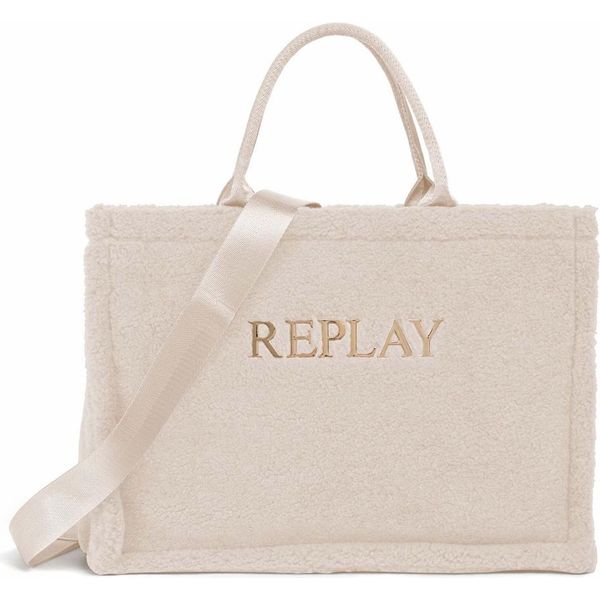 Replay Borsa A Tracolla Borsa Shopper Shoulder Bag Cream White Avorio-image