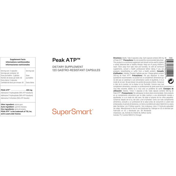 Supersmart Peak Atp Dietary Supplement - 120 Caps. Gastrores.-image