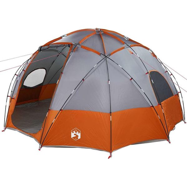 Vidaxl Tenda Da Campeggio Grigio E Arancione 475 X 475 X 235 Cm In Poliestere-image