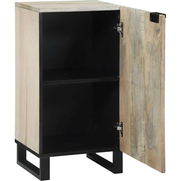Vidaxl Credenza Bianca 40 X 33 X 75 Cm In Legno Massiccio Di Mango-image