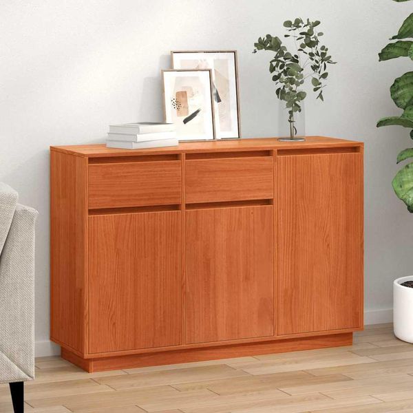 Maison Exclusive - Credenza Marrone Cera 110 X 34 X 75 Cm Legno Di Pino Massiccio-image