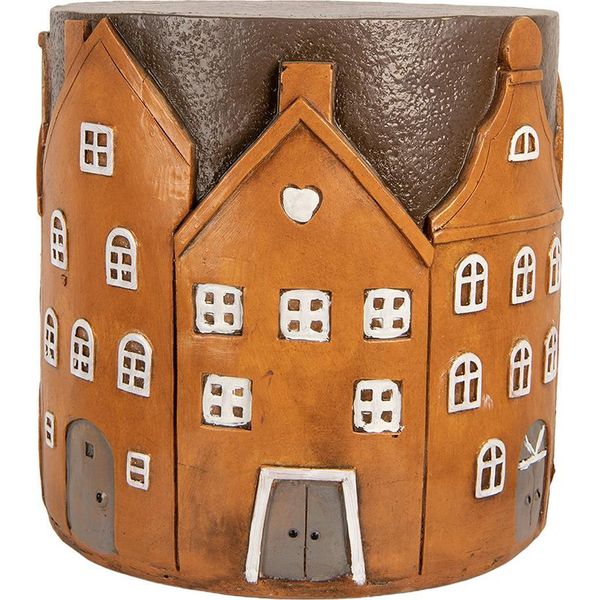 Tavolo Da Piantagione Clayre & Eef Ø 39X39 Cm Plastica Arancione-image