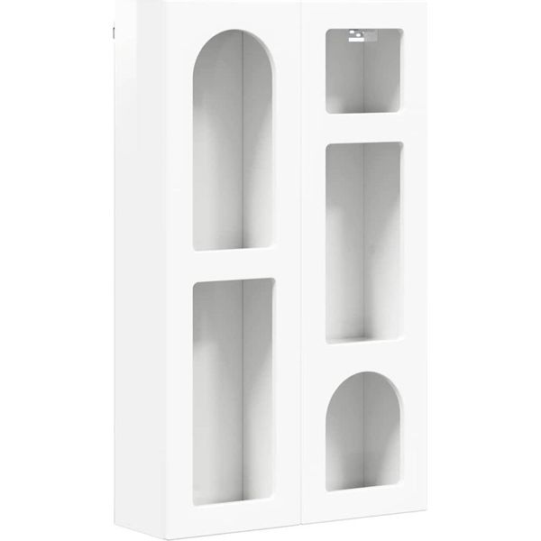 Vidaxl Armadio A Muro Bianco Lucido 59 X 20 X 100 Cm Materiale A Base Di Legno-image
