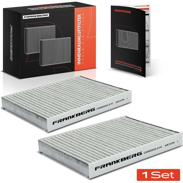Frankberg 2X Filtro Aria Cabina Carbone Attivo Per Fiat Doblo 119 223 Idea 350 Punto 188 Lancia Musa-image