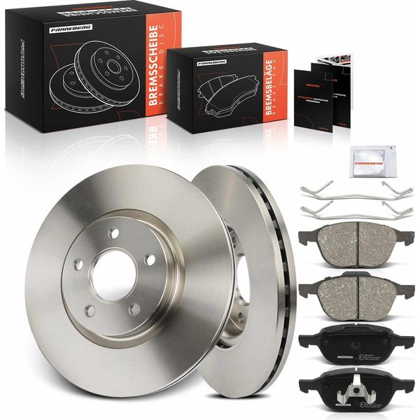 Frankberg 2X Dischi Freno 4X Pastiglie Freno Asse Anteriore Per Ford C-Max Ii Focus Turnier Iii Grand Kuga I Tourneo-image