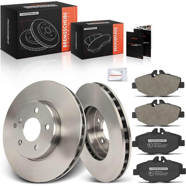 Frankberg 2X Dischi Freno 4X Pastiglie Freno Asse Anteriore Per Mercedes-Benz Classe E W211 VF211 S211-image