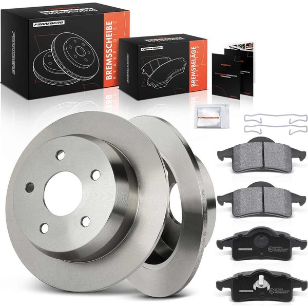 Frankberg 2X Dischi Freno 4X Pastiglie Freno Asse Posteriore Per Jeep Grand Cherokee Ii Wg Wj 2.7L 3.1L 4.0L 4.7L 1999-2005-image