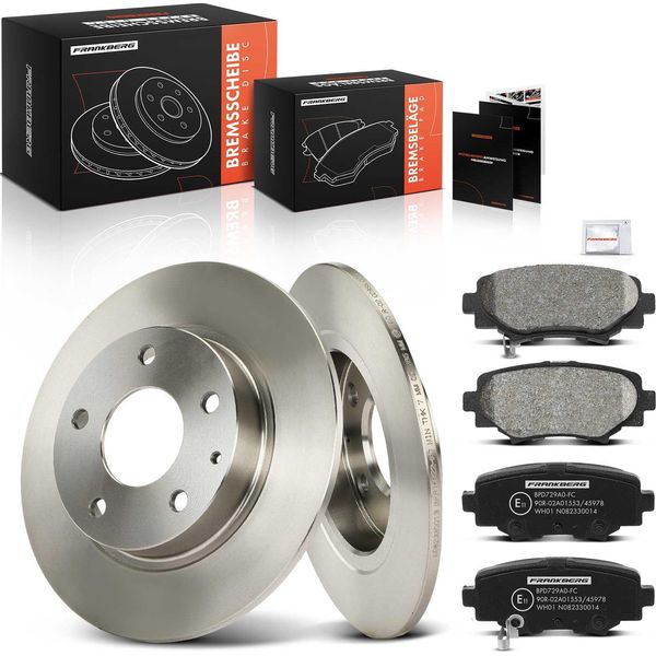 Frankberg 2X Dischi Freno 4X Pastiglie Freno Asse Posteriore Per Mazda 3 Bm Bn 3 Notchback 1.5L 1.6L 2.0L 2.2L 2013-2017-image