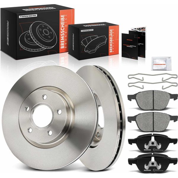 Frankberg 2X Dischi Freno 4X Pastiglie Freno Asse Anteriore Per Ford C-Max Ii Focus Iii Turnier Kuga I Volvo C30 C70 S40 V50-image