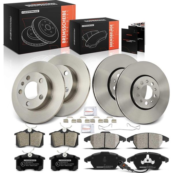 Frankberg 4X Dischi Freno 8X Pastiglie Freno Asse Anteriore Asse Posteriore Per Audi A1 Seat Ibiza Iv Sportcoupe St Toledo Skoda Fabia Ii-image