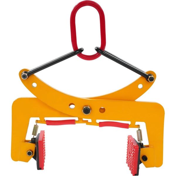 Sollevatore Di Lastre Di Pietra - Pinza Verticale - Capacità Di Carico 325 Kg - Regolabile - 235 Acciaio Al Manganese, Ganasce Inpoliuretano- Per Marmo/Granito/Calcestruzzo - Giallo-image
