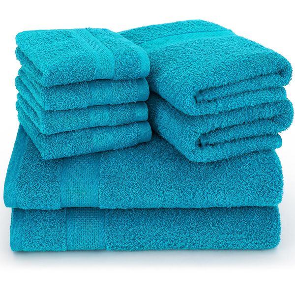Textilschmied Set Di Asciugamani Da 8 Pezzi Deluxe Con Passante Per Appendere 100% Cotone 450 Grammi, Morbido, Asciugamano, 4 Asciugamani Per Gli Ospiti 2 Asciugamani Da Bagno 2 Asciugamani Per Le Mani-image