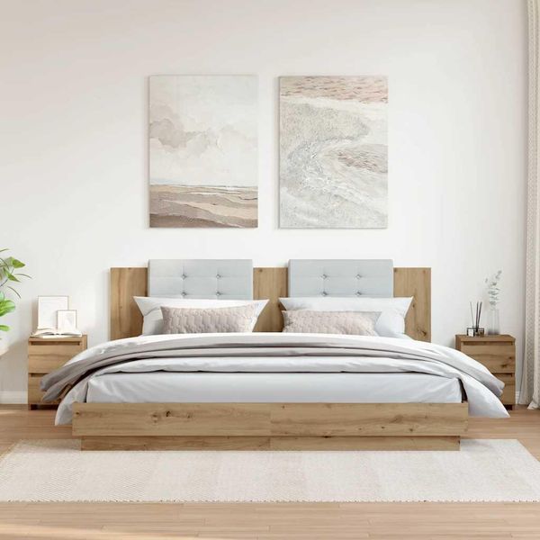 Maison Exclusive - Comodini 2 Pz. Rovere Artisan 30X30X40 Cm Materiale Ligneo-image