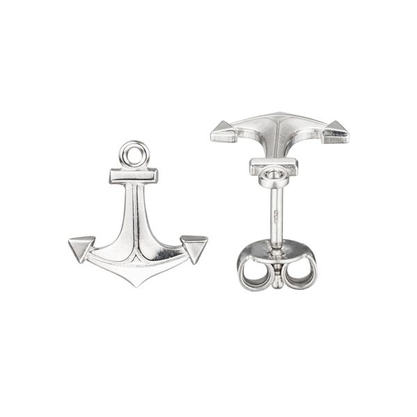 Paar Ohrstecker Jobo "Ohrringe Silberohrringe Anker 10 Mm", Silber 925, Ohrringe, Damen, Silber 925 (Sterlingsilber), 925 Silber Rhodiniert-image