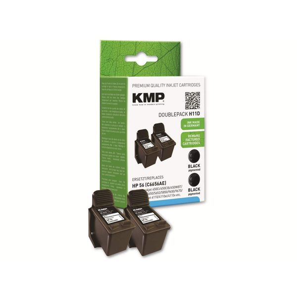 Kmp H11D - Inchiostro A Base Di Pigmento - Nero - Multi Pack - Hp Deskjet 450 Cbi Hp Deskjet 450 Ci Hp Deskjet 450 Wbt Hp Deskjet 5145 Hp Deskjet 5150 Hp... - 2 Pezzo(I)-image