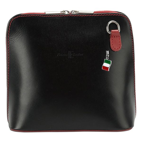 Florence Vera Pelle Liscia Borsa Da Sera Donna Nero Rosso OTF109S-image