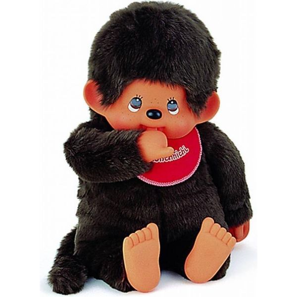 Monchhichi, Bambola Di Peluche Per Ragazzi Con Bavaglino Rosso Alta 80 Cm-image