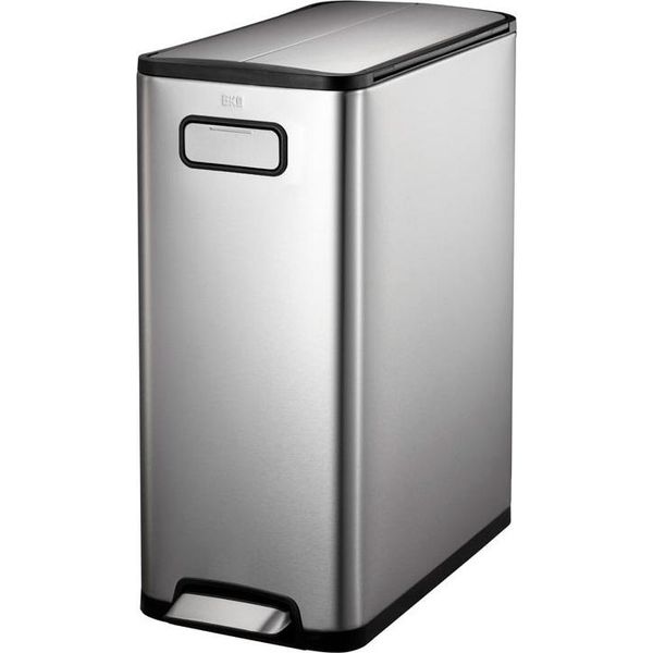 Eko - Pattumiera A Pedale Ecofly Recycler 20+20 Litri - Acciaio Inox Plastica - Acciaio Inox Opaco-image