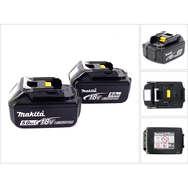 Makita Bl 1850 B Batteria Da 18 V - 5 Ah / 5000 Mah Li-Ion - 2 Pezzi-image