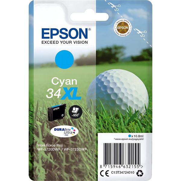 Epson Ink Bar Singlepack "Golf"" Cyan 34XL Durabrite Ultra Ink 10,8 Ml"-image