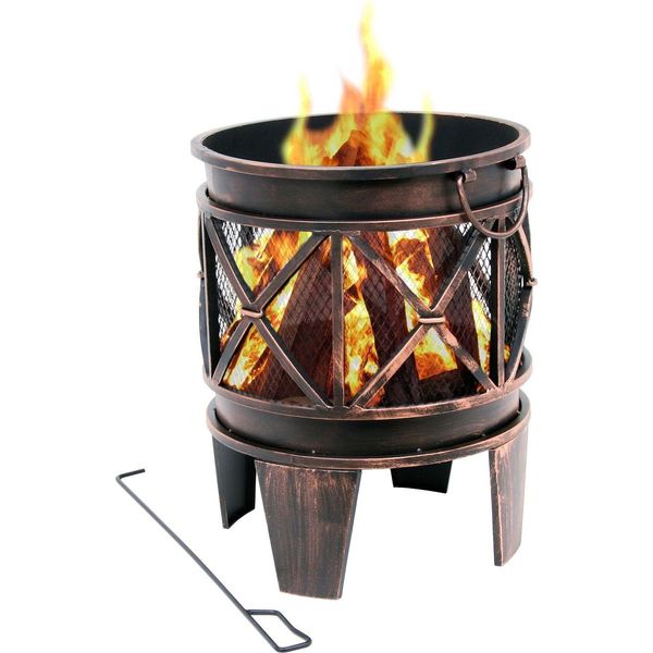 Cesto Da Fuoco Bbq-Toro "Plum"" Ø 42 Cm Incl. Attizzatoio, In Look Ruggine Antico, Per Giardino E Terrazza"-image
