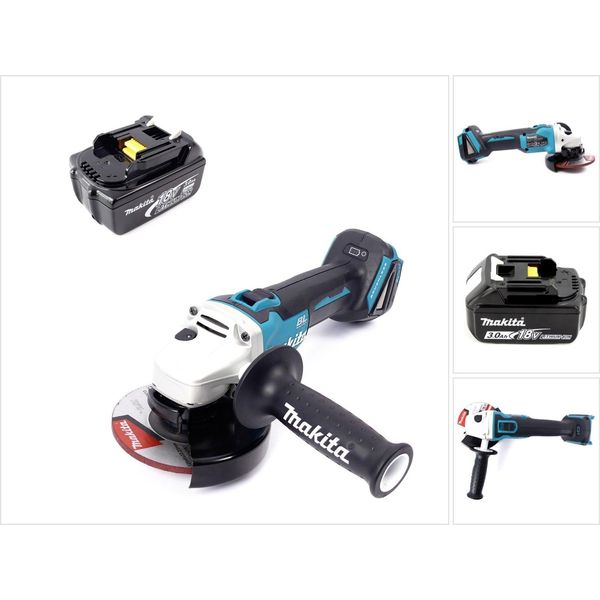 Makita Dga 504 F1J 18 V Smerigliatrice Angolare Brushless A Batteria 125 Mm + 1X Batteria 3,0 Ah - Senza Caricatore-image