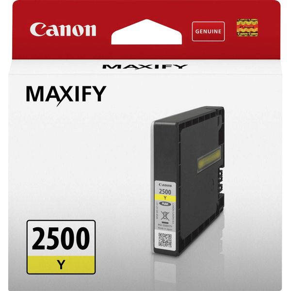 Canon PGI-2500 Y - 9,6 Ml - Giallo - Originale - Contenitore D'inchiostro - Per Maxify Ib4050, Ib4150, MB5050, MB5150, MB5155, MB5350, MB5450, MB5455-image