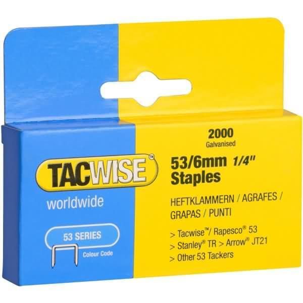 Tacwise 334 Graffe Tacwise 53/6 Mm, Zincate, 2.000 Pezzi-image