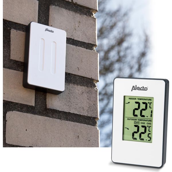 Alecto WS-1050 - Stazione Meteo Con Sensore Wireless Per Esterni, Bianco-image