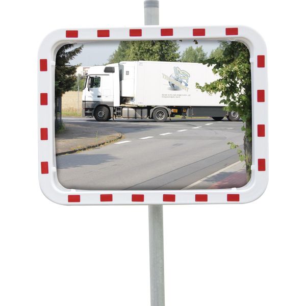 Specchio Stradale H600Xw800Mm Plastica, Rosso/Bianco 22M-image
