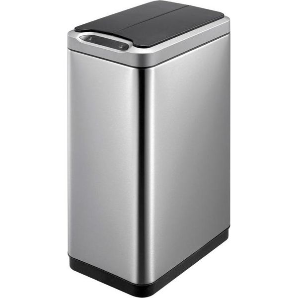 Eko - Cestino Phantom Sensor 30 Litri - Acciaio Inox Plastica - Acciaio Inox Opaco, Nero-image