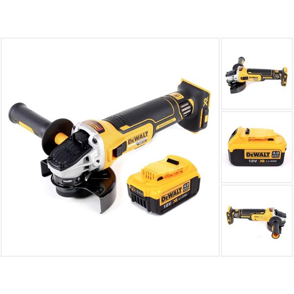 Smerigliatrice Angolare A Batteria Dewalt Dcg 405 N 18V 125Mm Brushless + 1X Batteria 4.0Ah - Senza Caricabatterie-image