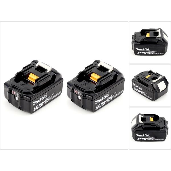 Makita Bl 1850 B Batteria Da 18 V - 5 Ah / 5000 Mah Li-Ion Con Led - 2 Pezzi-image