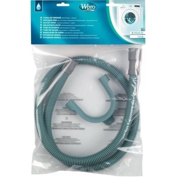 Wpro TVS154 - Tubo Di Scarico Dritto / Diritto 1,5 M - Fornito Con Presa Di Corrente-image