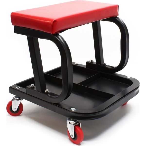 Sgabello Da Officina Wiltec Con Ripiano 37,5X36X38,5 Cm Con Rotelle Carrello Da Officina Carrello Porta Attrezzi Sedile Da Officina Con Rotelle Sedile Da Officina, Mobile-image