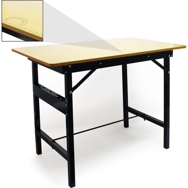 Banco Da Lavoro Wiltec 100 X 60 X 76 Cm Pieghevole, Banco Da Lavoro Pieghevole, Banco Da Lavoro Rivestito Con Capacità Di Carico Fino A 150 Kg, Attrezzatura Da Officina In Acciaio E Legno-image