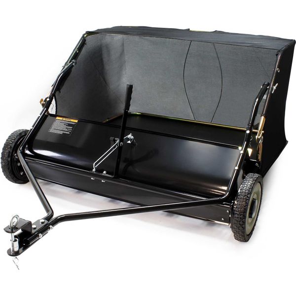 Spazzatrice Wiltec Con Larghezza Di Spazzatura Di 105 Cm, Spazzatrice Per Trattorini, Raccoglitore Di Foglie Con Rete Di Raccolta Da 365 L Spazzatrice Per Trattorini-image